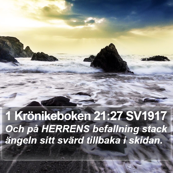 1 Krönikeboken 21:27 SV1917 Bible Study