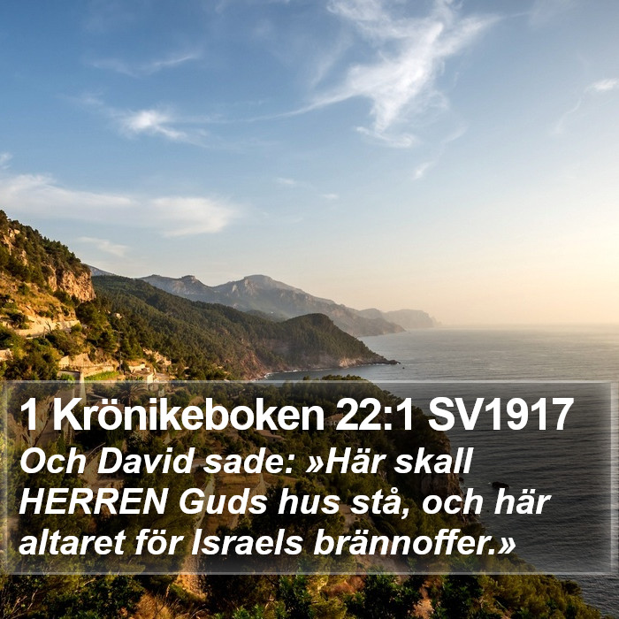 1 Krönikeboken 22:1 SV1917 Bible Study