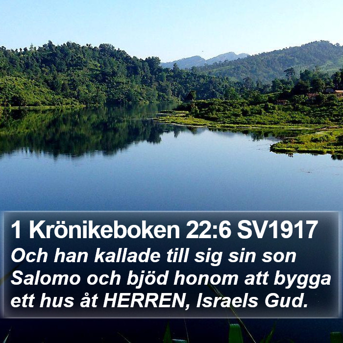 1 Krönikeboken 22:6 SV1917 Bible Study