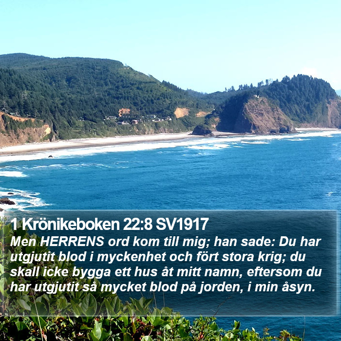 1 Krönikeboken 22:8 SV1917 Bible Study