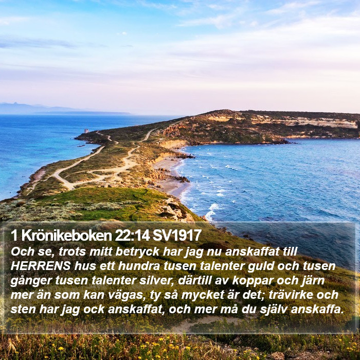 1 Krönikeboken 22:14 SV1917 Bible Study