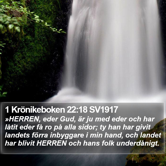 1 Krönikeboken 22:18 SV1917 Bible Study