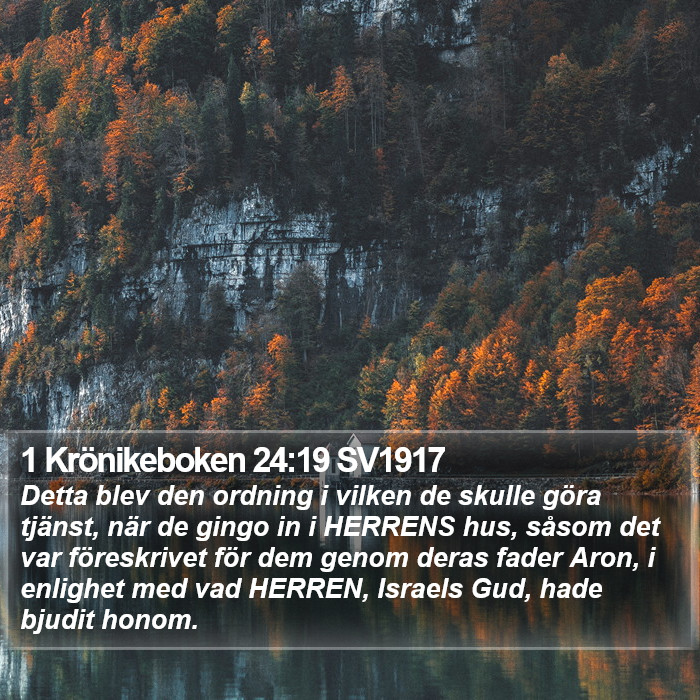 1 Krönikeboken 24:19 SV1917 Bible Study