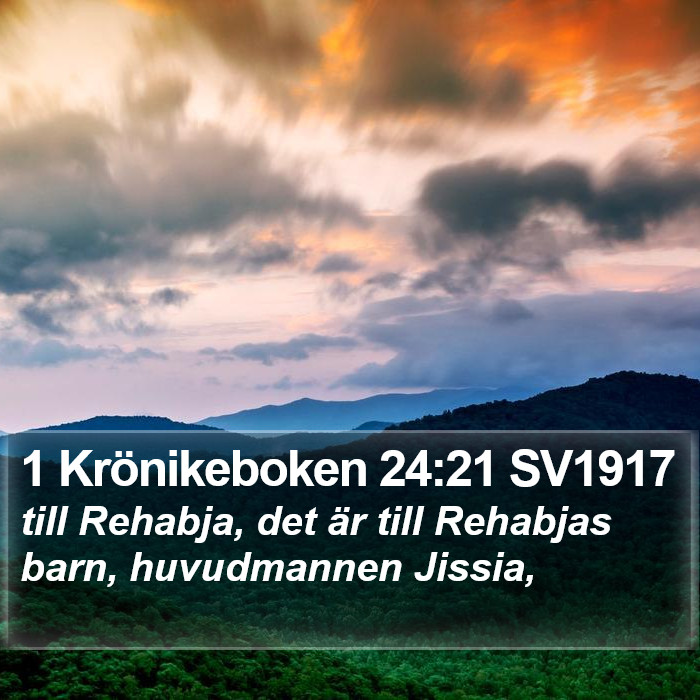1 Krönikeboken 24:21 SV1917 Bible Study