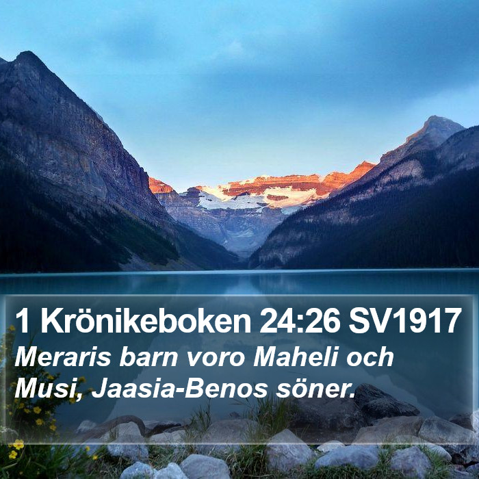 1 Krönikeboken 24:26 SV1917 Bible Study