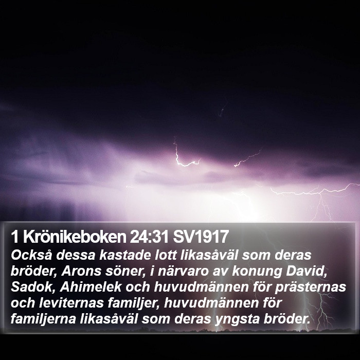 1 Krönikeboken 24:31 SV1917 Bible Study