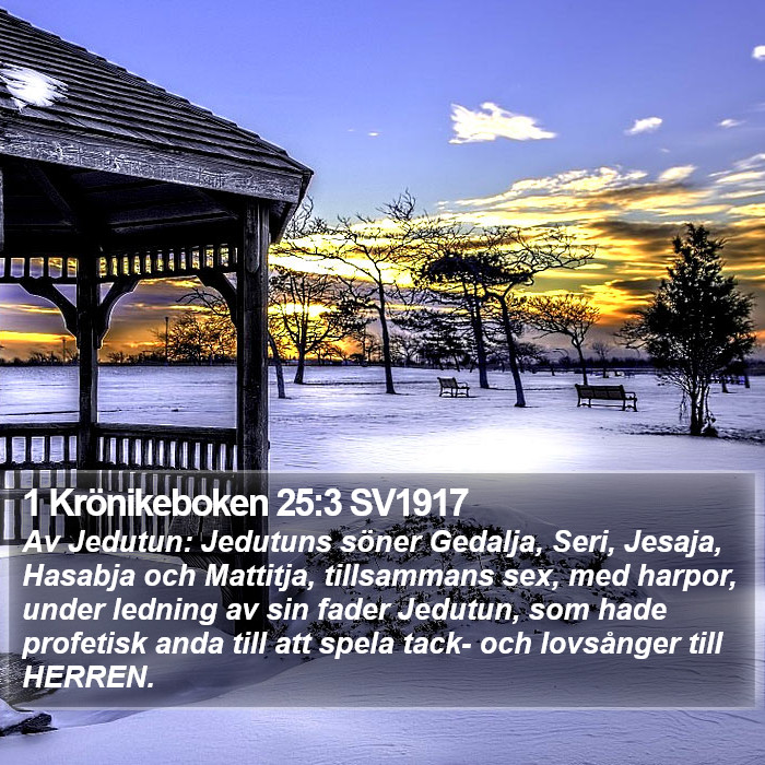 1 Krönikeboken 25:3 SV1917 Bible Study