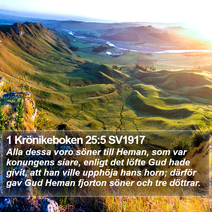 1 Krönikeboken 25:5 SV1917 Bible Study