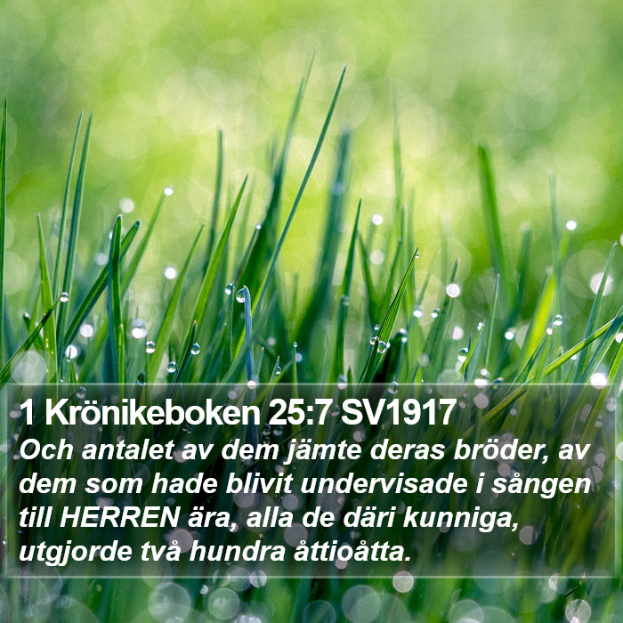1 Krönikeboken 25:7 SV1917 Bible Study