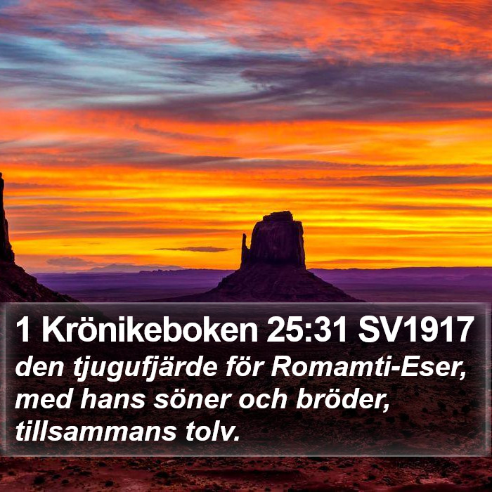 1 Krönikeboken 25:31 SV1917 Bible Study