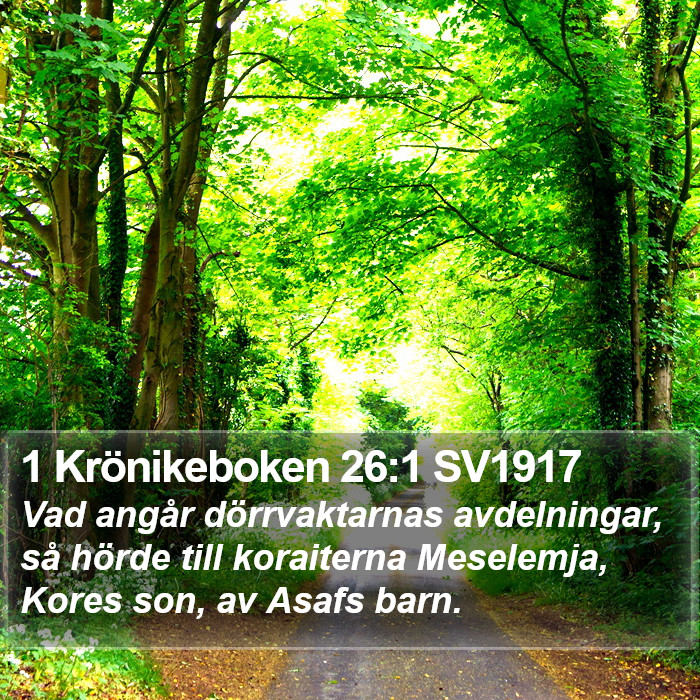 1 Krönikeboken 26:1 SV1917 Bible Study