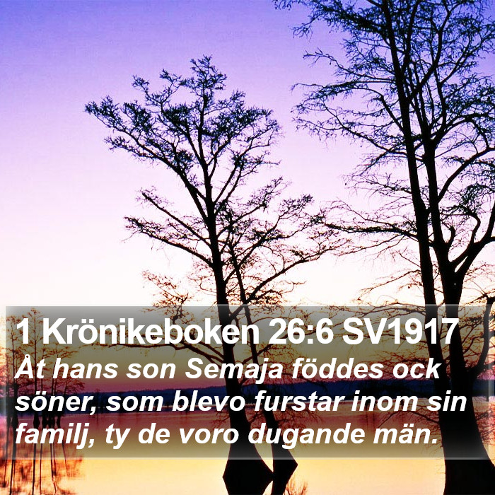 1 Krönikeboken 26:6 SV1917 Bible Study
