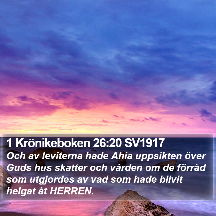 1 Krönikeboken 26:20 SV1917 Bible Study