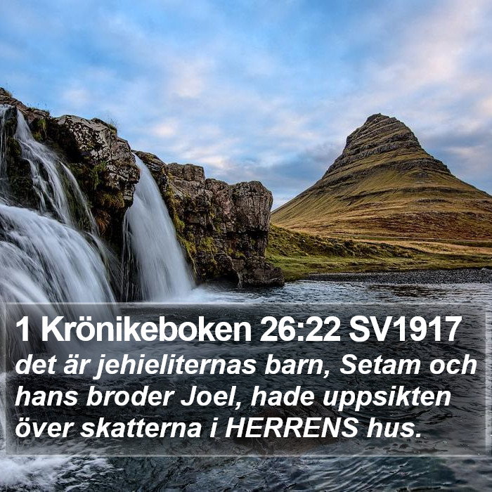 1 Krönikeboken 26:22 SV1917 Bible Study