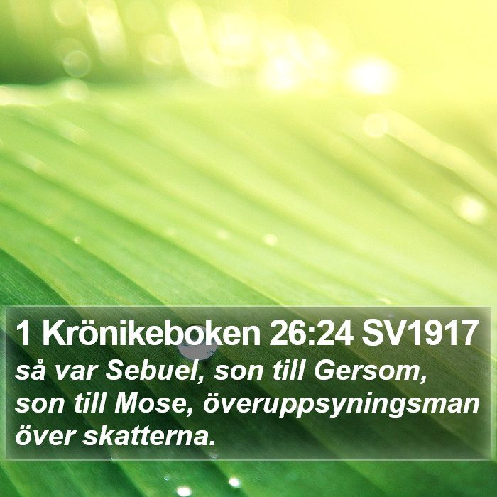 1 Krönikeboken 26:24 SV1917 Bible Study