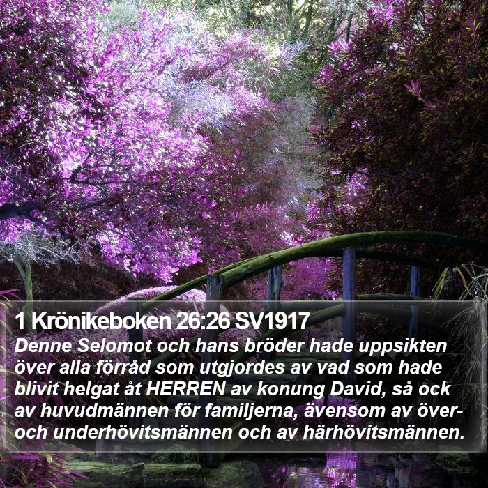 1 Krönikeboken 26:26 SV1917 Bible Study