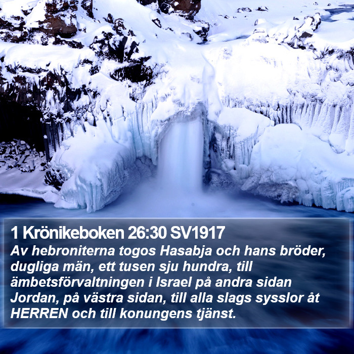1 Krönikeboken 26:30 SV1917 Bible Study