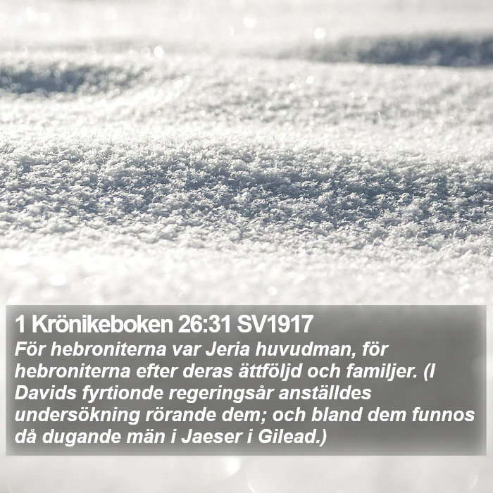 1 Krönikeboken 26:31 SV1917 Bible Study