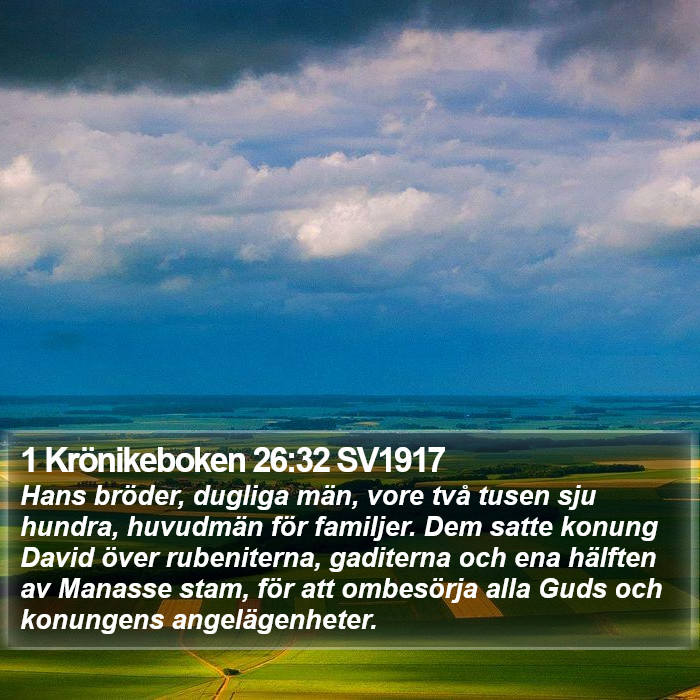 1 Krönikeboken 26:32 SV1917 Bible Study