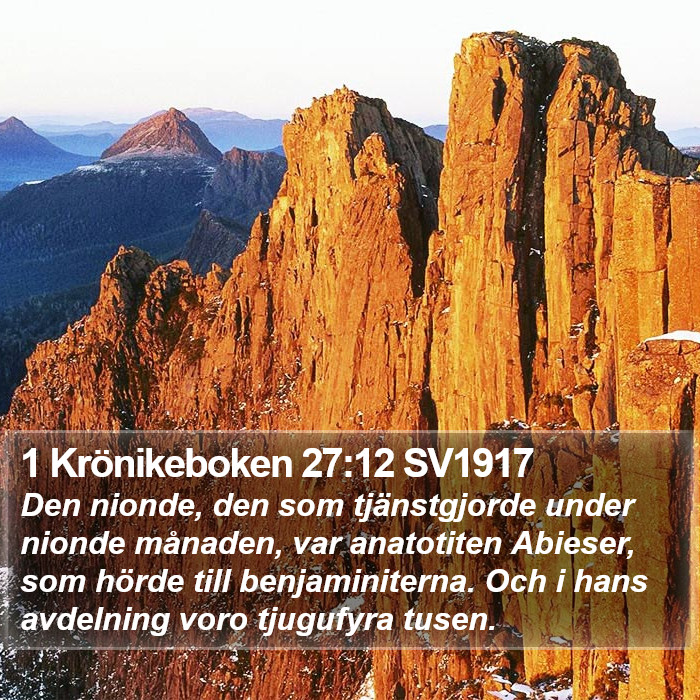 1 Krönikeboken 27:12 SV1917 Bible Study