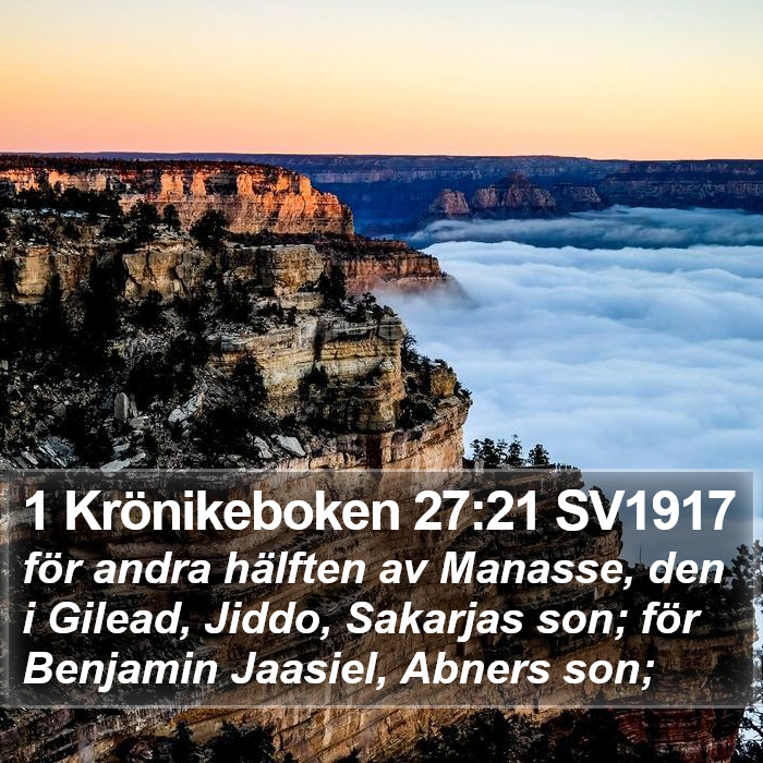 1 Krönikeboken 27:21 SV1917 Bible Study