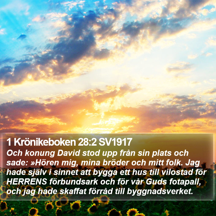 1 Krönikeboken 28:2 SV1917 Bible Study