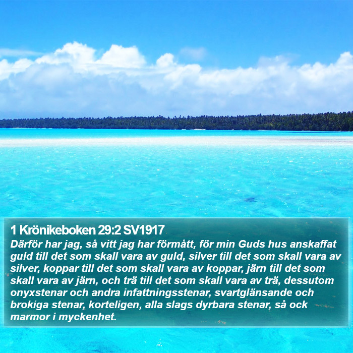 1 Krönikeboken 29:2 SV1917 Bible Study
