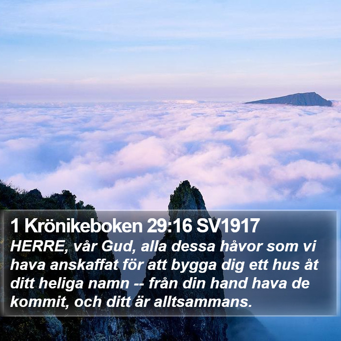 1 Krönikeboken 29:16 SV1917 Bible Study