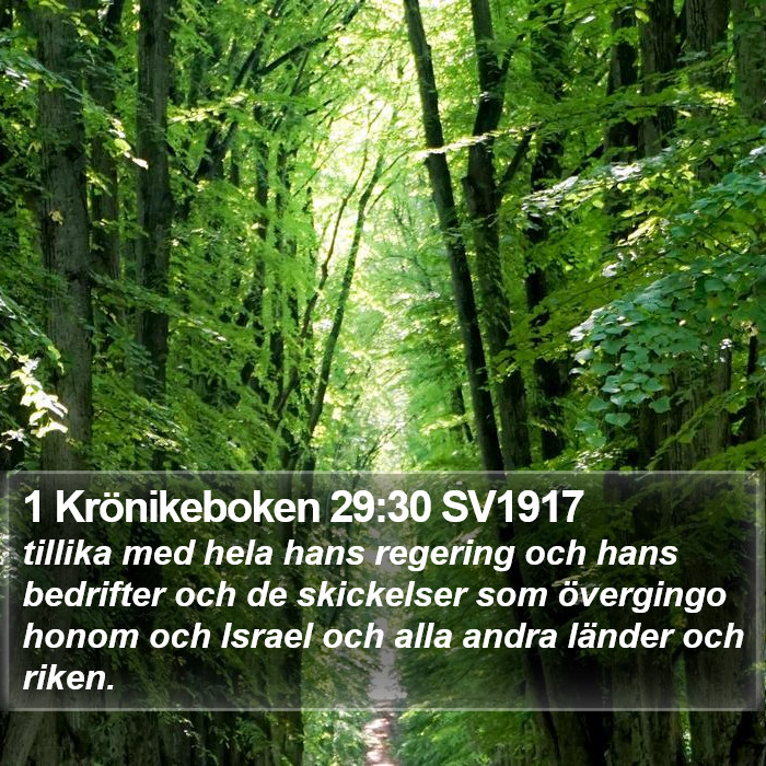 1 Krönikeboken 29:30 SV1917 Bible Study