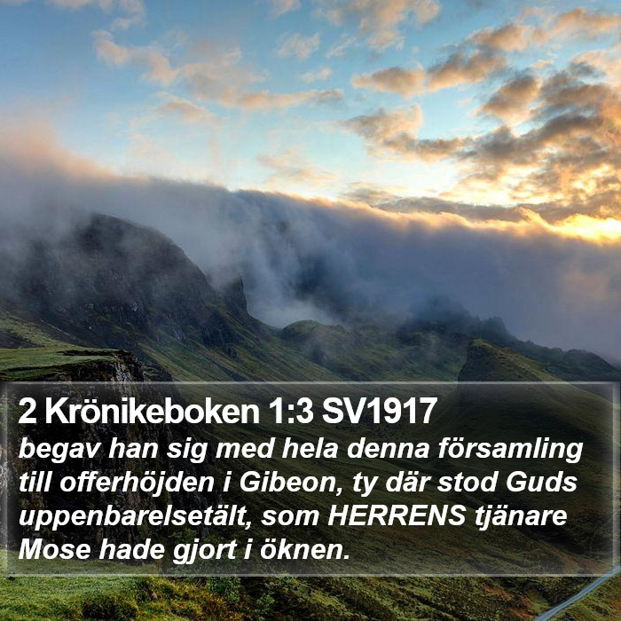 2 Krönikeboken 1:3 SV1917 Bible Study