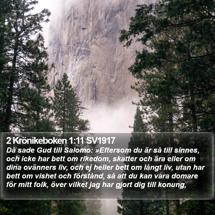 2 Krönikeboken 1:11 SV1917 Bible Study