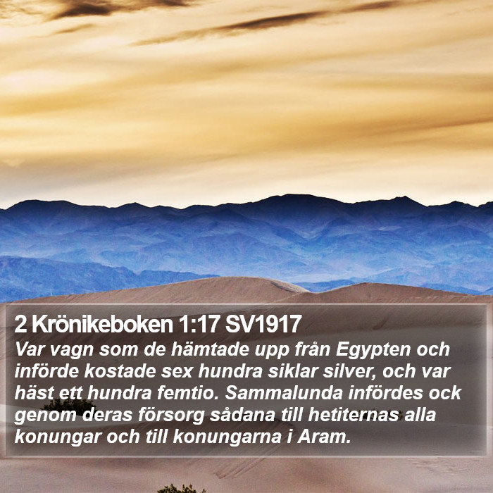 2 Krönikeboken 1:17 SV1917 Bible Study