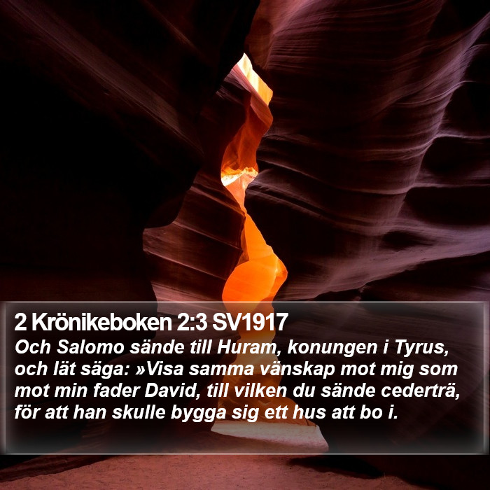 2 Krönikeboken 2:3 SV1917 Bible Study