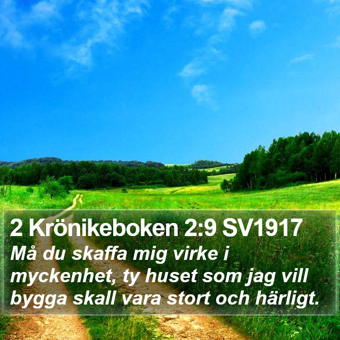 2 Krönikeboken 2:9 SV1917 Bible Study