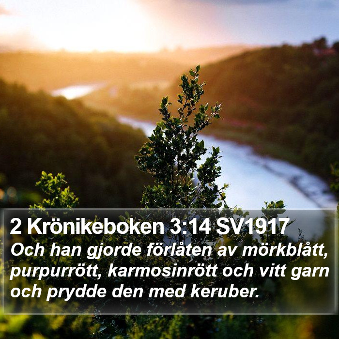 2 Krönikeboken 3:14 SV1917 Bible Study