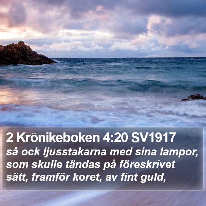 2 Krönikeboken 4:20 SV1917 Bible Study