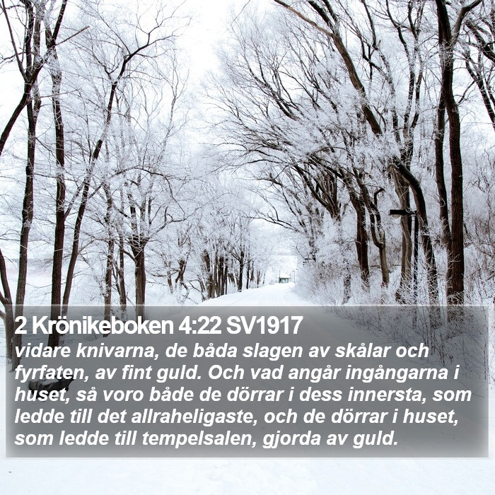 2 Krönikeboken 4:22 SV1917 Bible Study