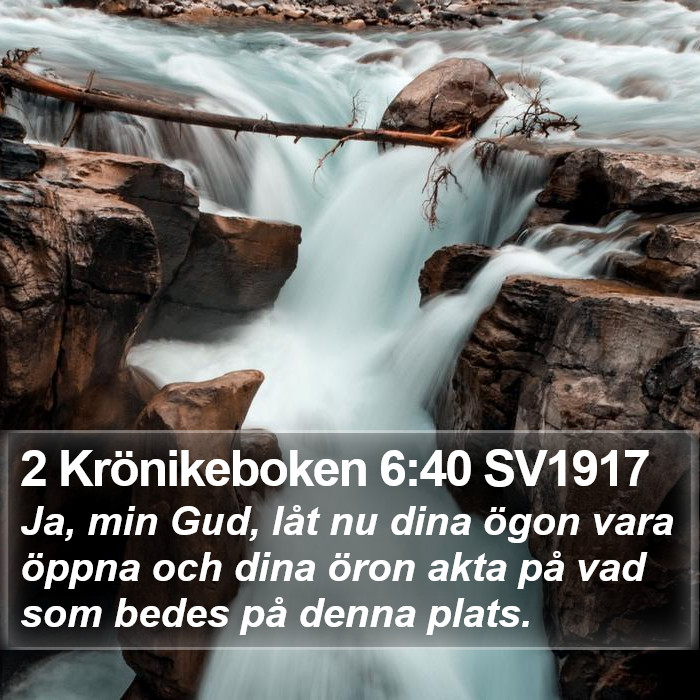 2 Krönikeboken 6:40 SV1917 Bible Study