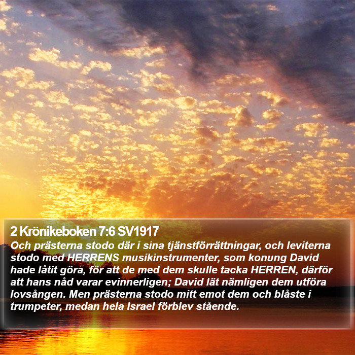 2 Krönikeboken 7:6 SV1917 Bible Study