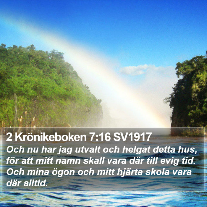 2 Krönikeboken 7:16 SV1917 Bible Study