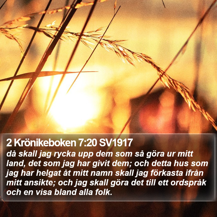 2 Krönikeboken 7:20 SV1917 Bible Study