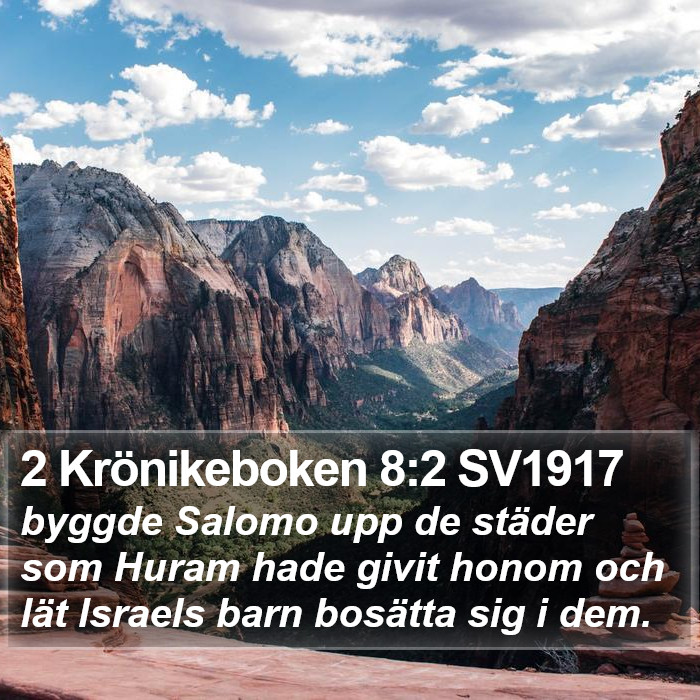 2 Krönikeboken 8:2 SV1917 Bible Study