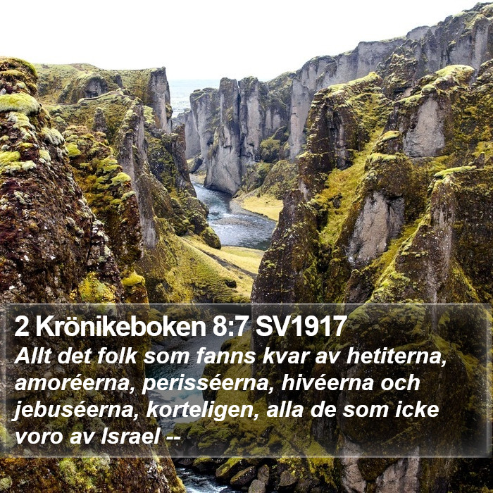 2 Krönikeboken 8:7 SV1917 Bible Study