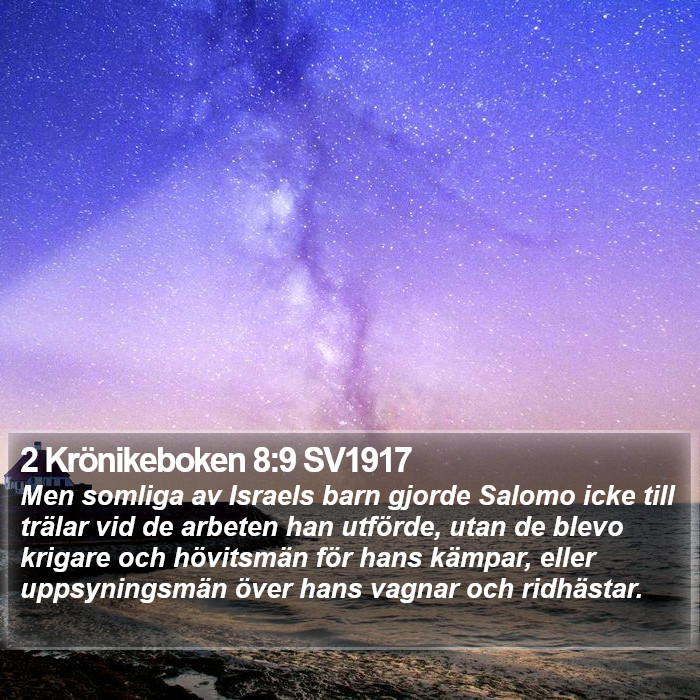 2 Krönikeboken 8:9 SV1917 Bible Study