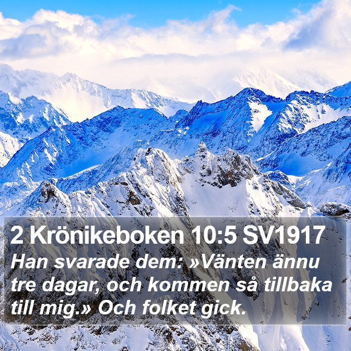 2 Krönikeboken 10:5 SV1917 Bible Study