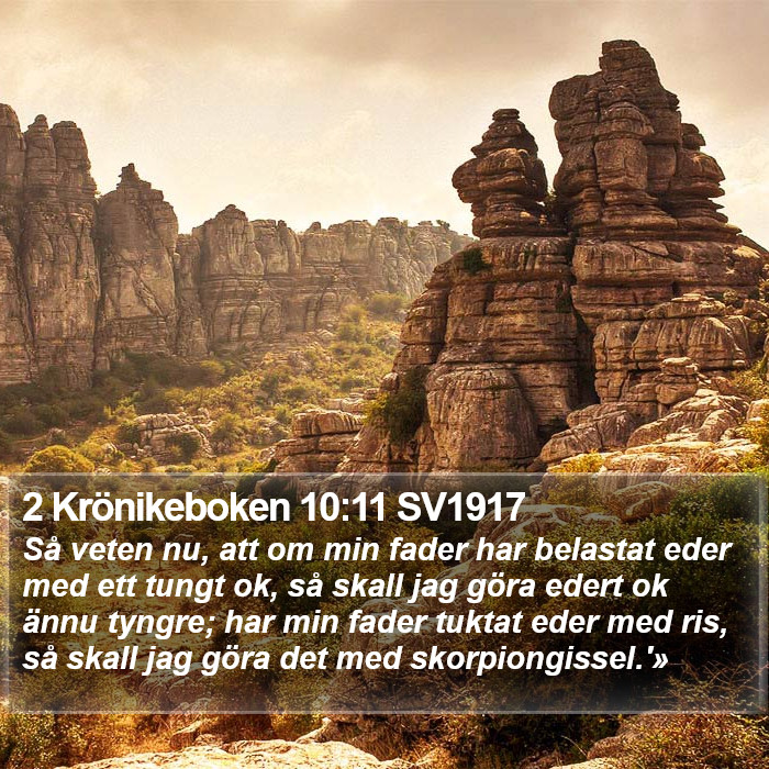 2 Krönikeboken 10:11 SV1917 Bible Study