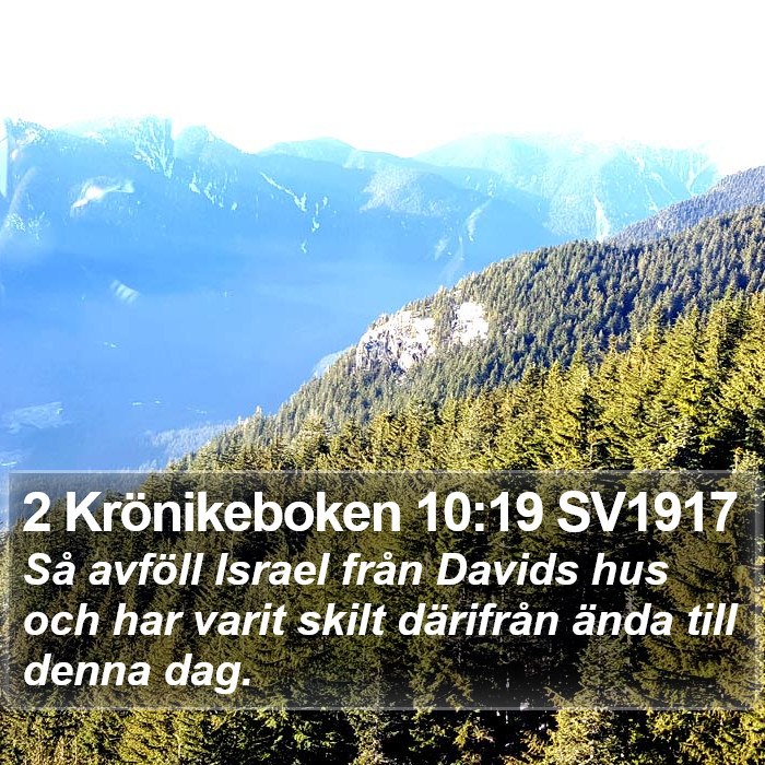 2 Krönikeboken 10:19 SV1917 Bible Study