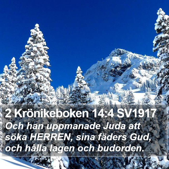 2 Krönikeboken 14:4 SV1917 Bible Study