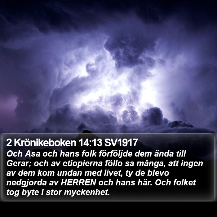 2 Krönikeboken 14:13 SV1917 Bible Study