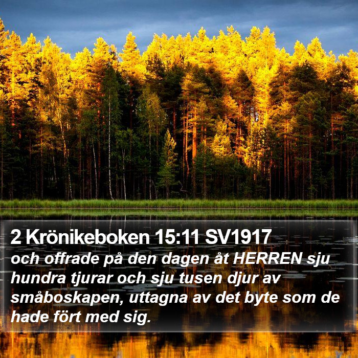 2 Krönikeboken 15:11 SV1917 Bible Study